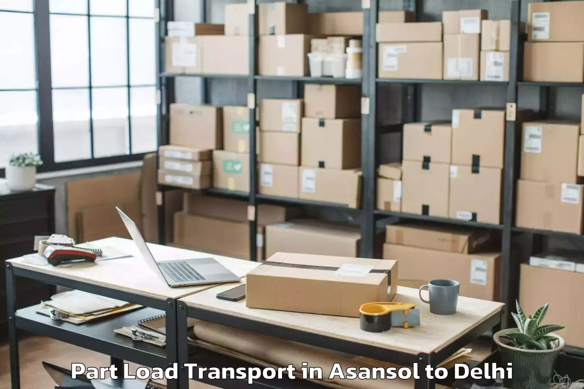 Book Asansol to V3s East Centre Mall Part Load Transport Online